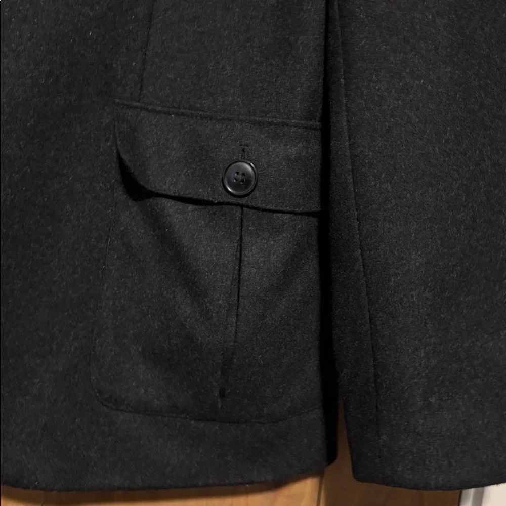 Gap Tailored Wool blend Admiral Military Blazer Sport Coat Mens L Tall Charcoal